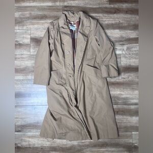 Vintage khaki Tan Long Trench Coat, Women’s plus size 16